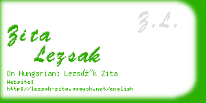 zita lezsak business card